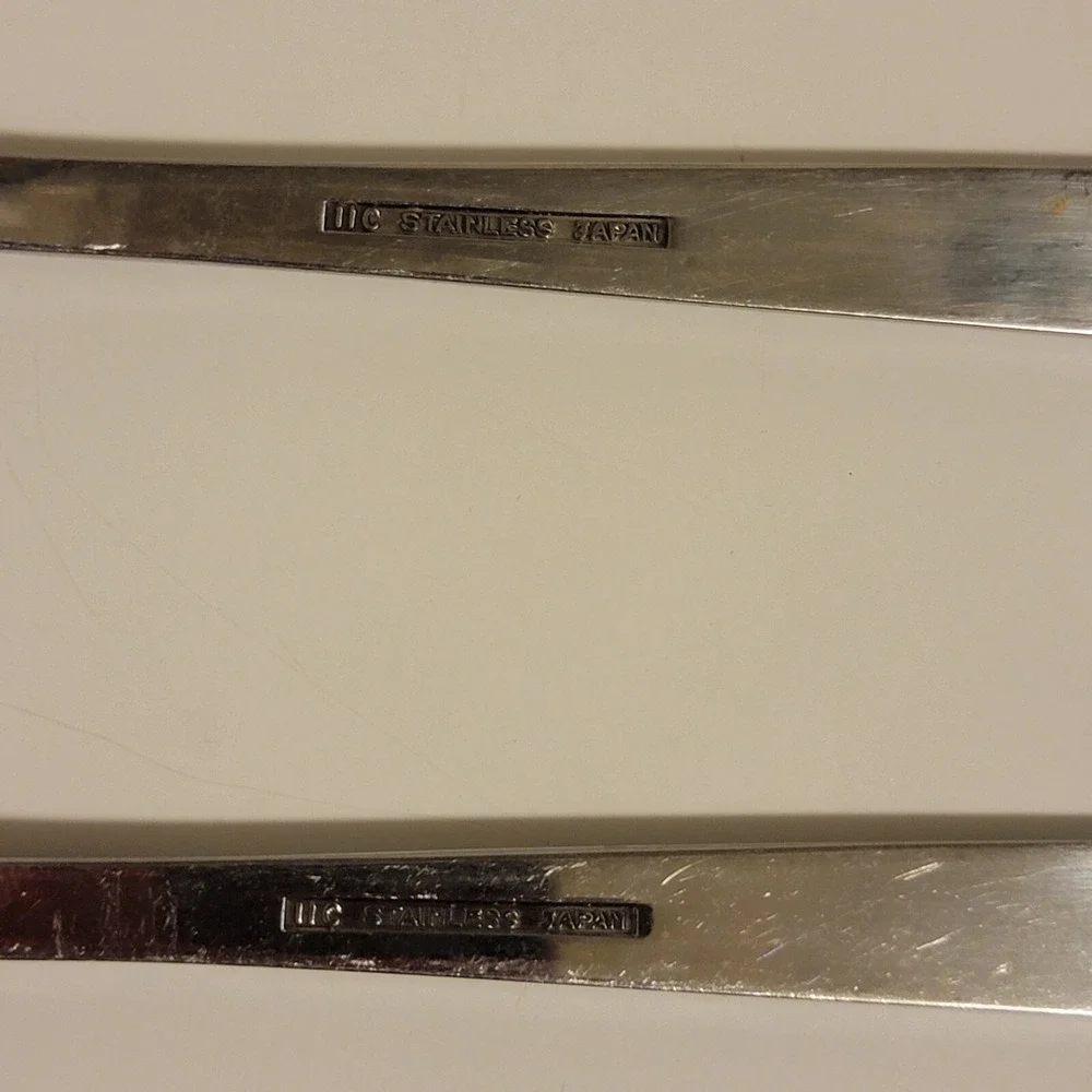 2 Imperial International CORTINA Serving‎ Spoons Stainless Japan 8 1/8